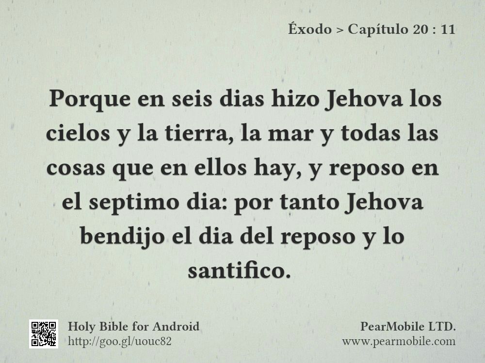 Éxodo, Capítulo 20:11